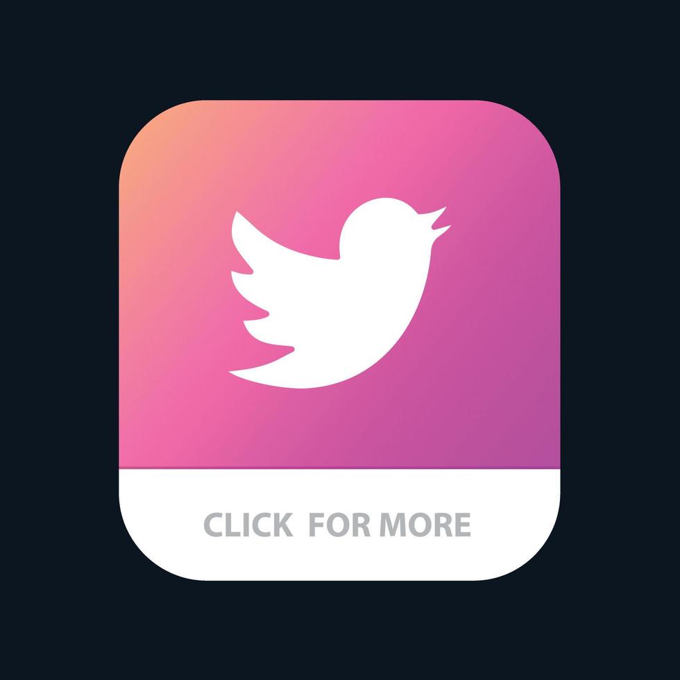 réseau social twitter application mobile bouton android et ios version glyphe vecteur