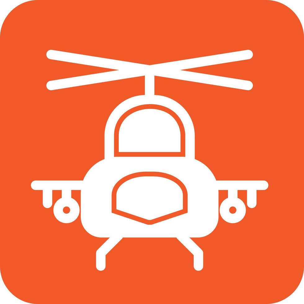icône de fond rond glyphe hélicoptère militaire vecteur