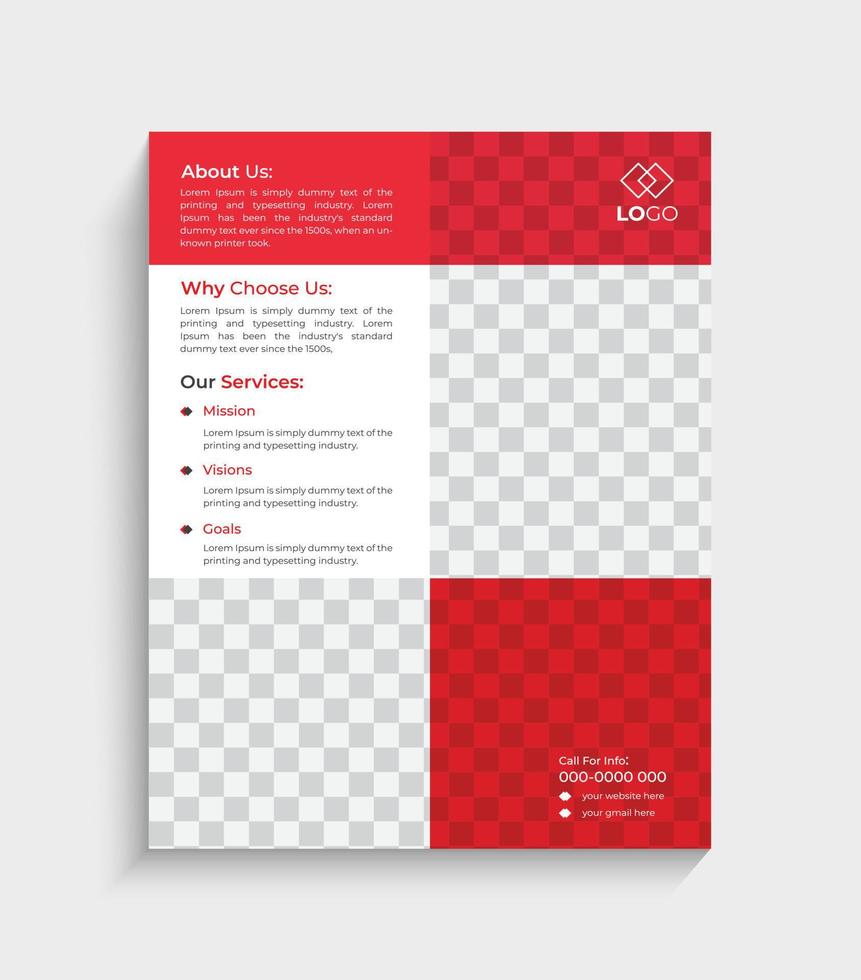 modèle de conception de flyer d'entreprise avec bleu, orange, rouge et couleur. marketing, publicité commerciale, publication, vecteur