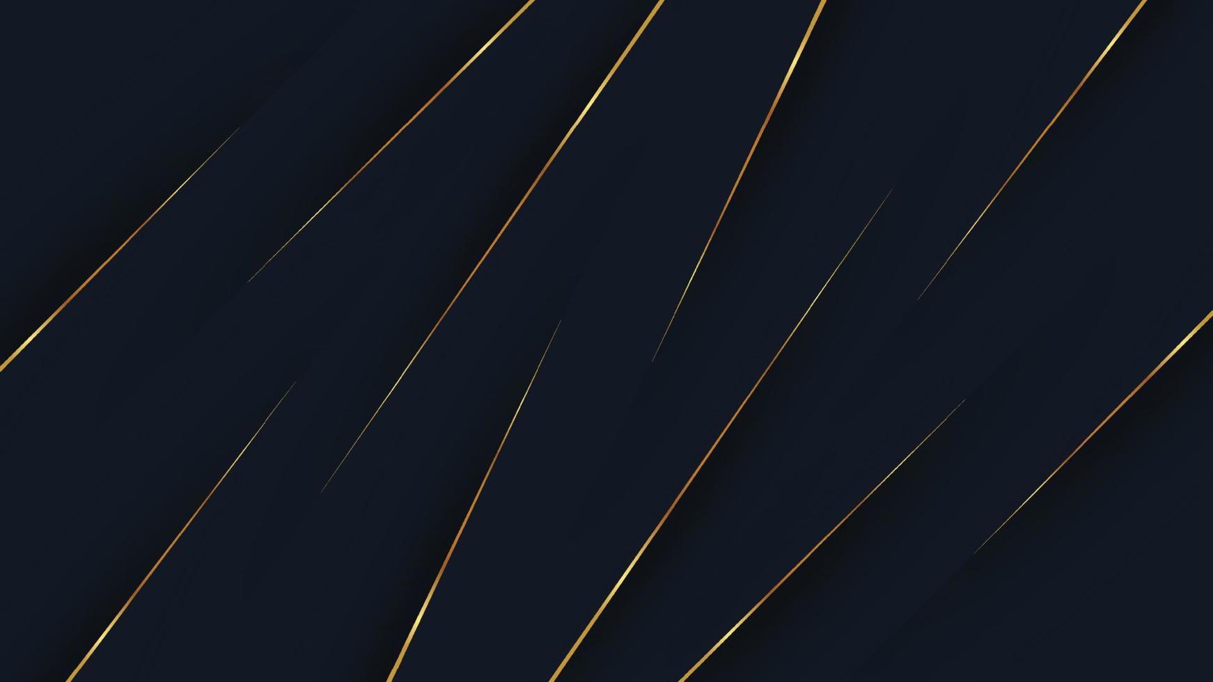 lignes dorées sur fond de texture noire. arrière-plan abstrait de luxe. vecteur