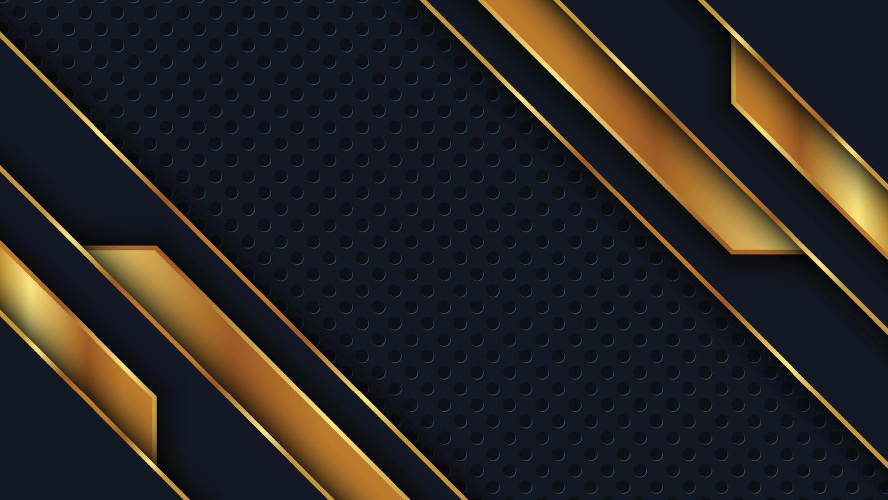 fond d'or de luxe vip avec texture en métal noir dans un style abstrait 3d. vecteur