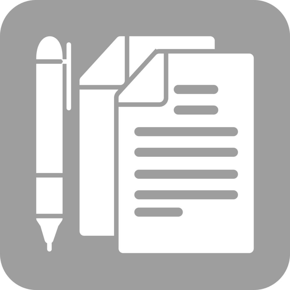 documents et stylo glyphe rond icône de fond vecteur