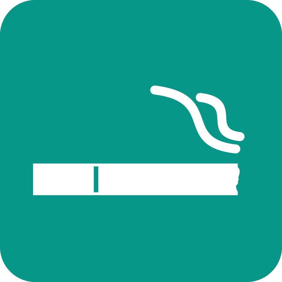 glyphe de signe de cigarette icône de fond rond vecteur