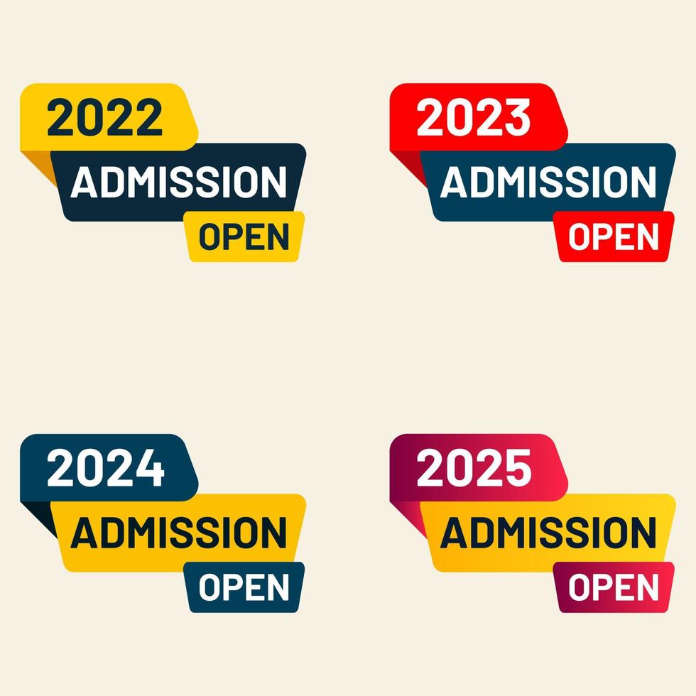 zone de texte de bannière de forme abstraite d'étiquette ouverte d'admission 2023 vecteur