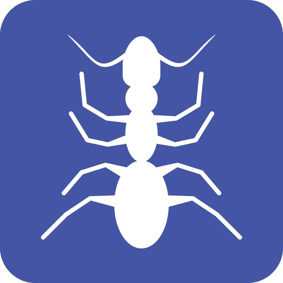 icône de fond rond de glyphe de fourmi vecteur
