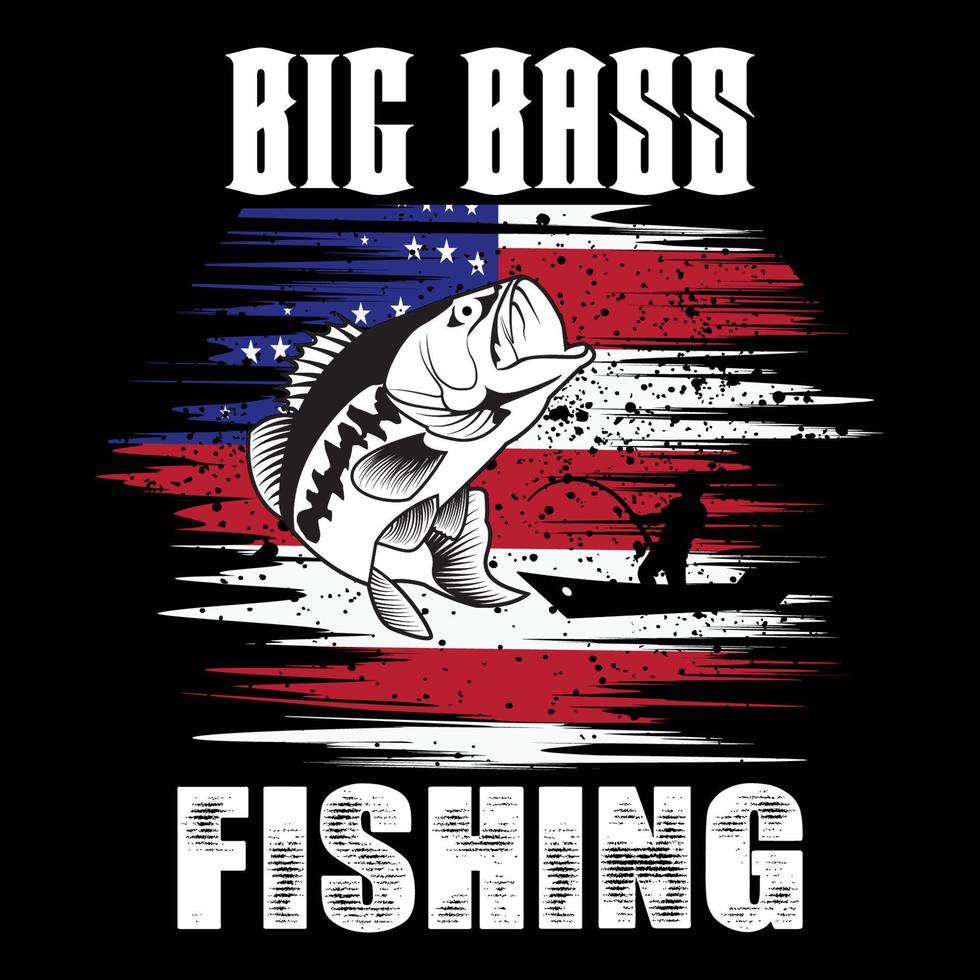 échantillons de conception de t-shirt avec illustration d'un poisson et d'une canne à pêche. vecteur