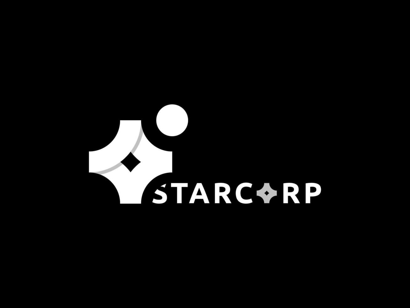 l'illustration de l'icône vectorielle du logo starcorp représente la forme d'une étoile, parfaite pour toute entreprise, en particulier celles liées à la philosophie des étoiles vecteur