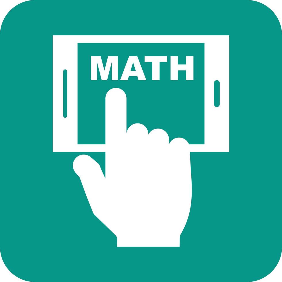 étudier les mathématiques sur l'icône de fond rond glyphe mobile vecteur