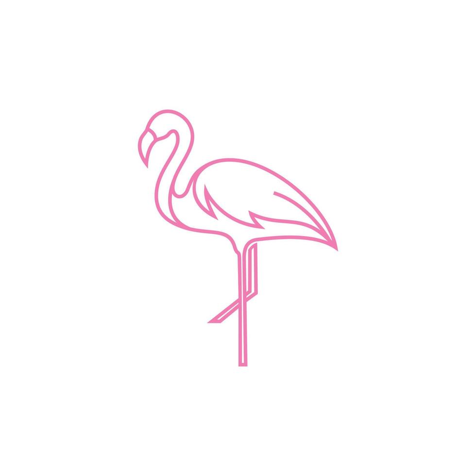 création de logo de flamant rose vecteur