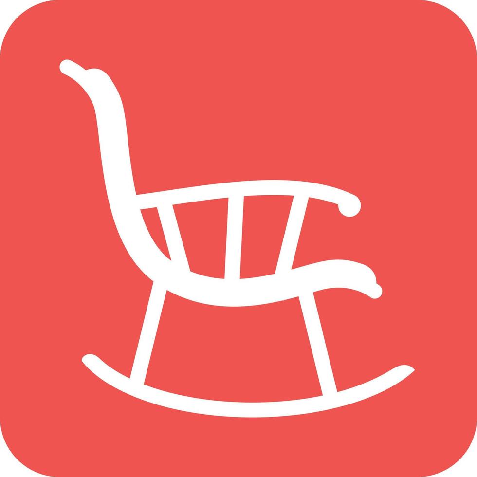 chaise berçante glyphe rond icône de fond vecteur
