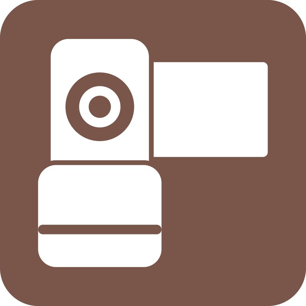 icône de fond rond glyphe de caméra vidéo vecteur