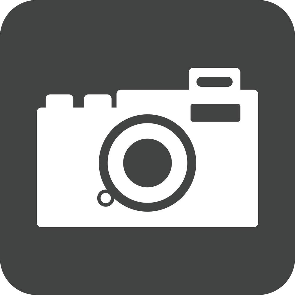 icône de fond rond de glyphe de caméra vecteur
