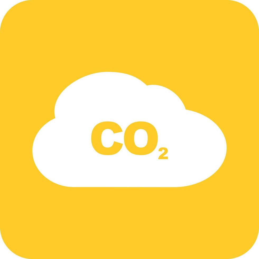 icône de fond rond de glyphe de gaz de dioxyde de carbone vecteur