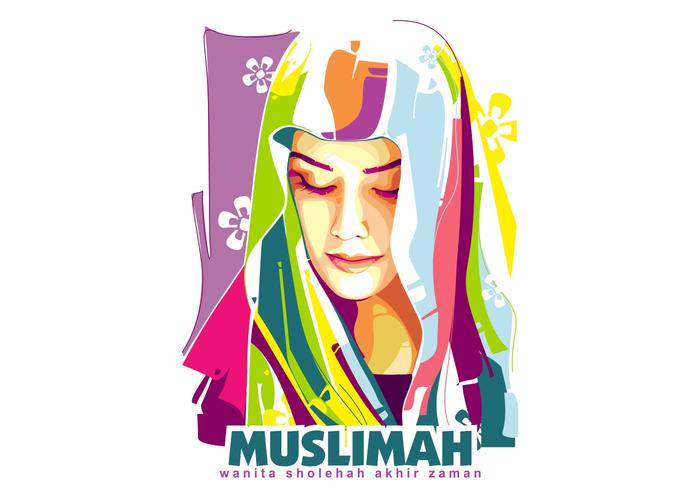 Muslimah - popart portrait vecteur