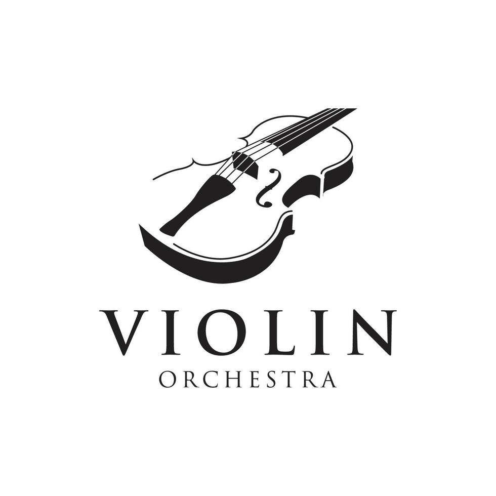 vecteur de logo d'icône de violon stylisé.