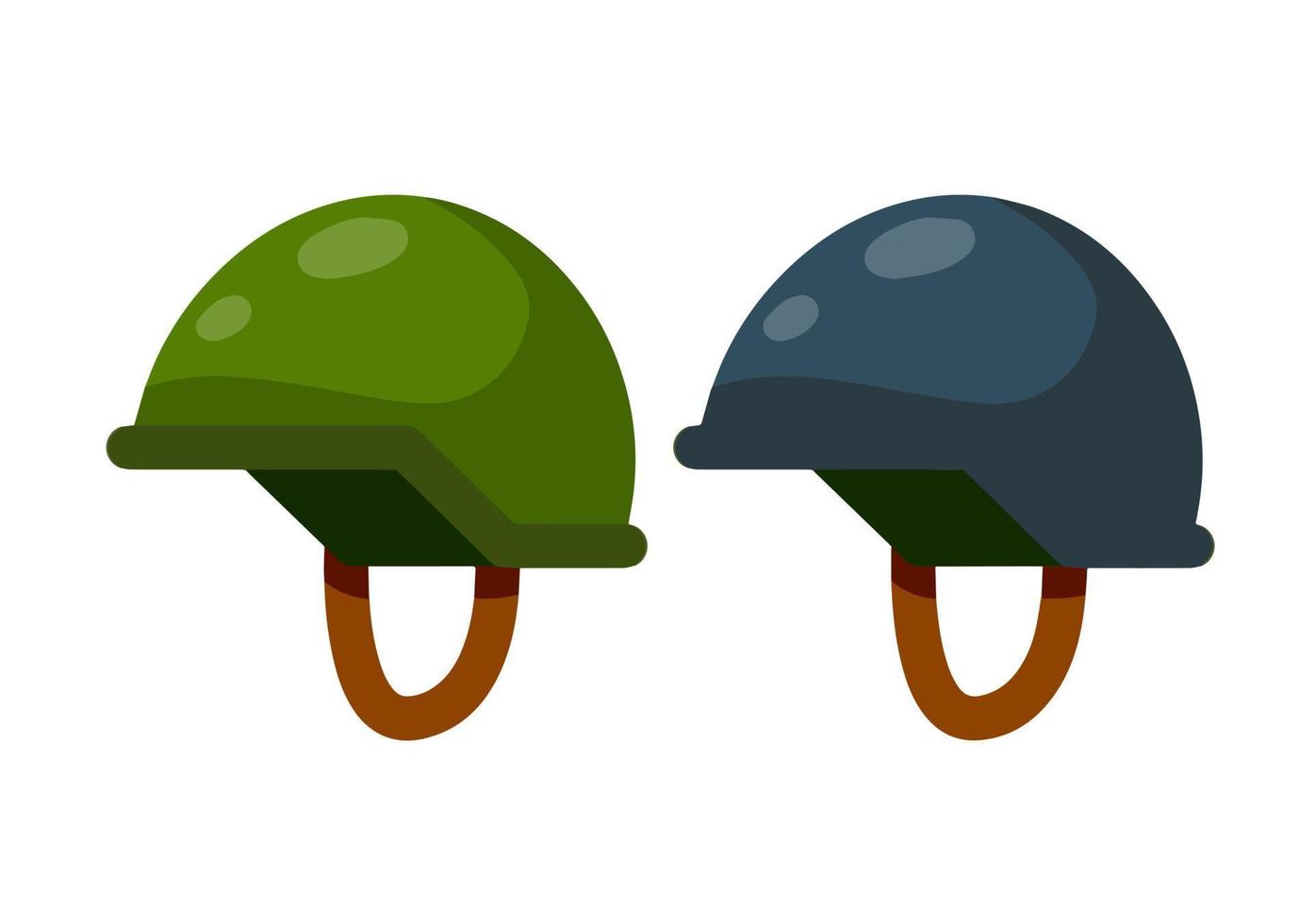 casque de soldat. munitions et armures modernes pour la guerre. protection de la tête et un chapeau vert. dessin animé plat vecteur