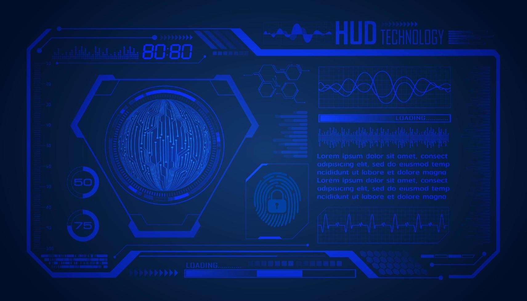 fond décran de technologie hud moderne vecteur