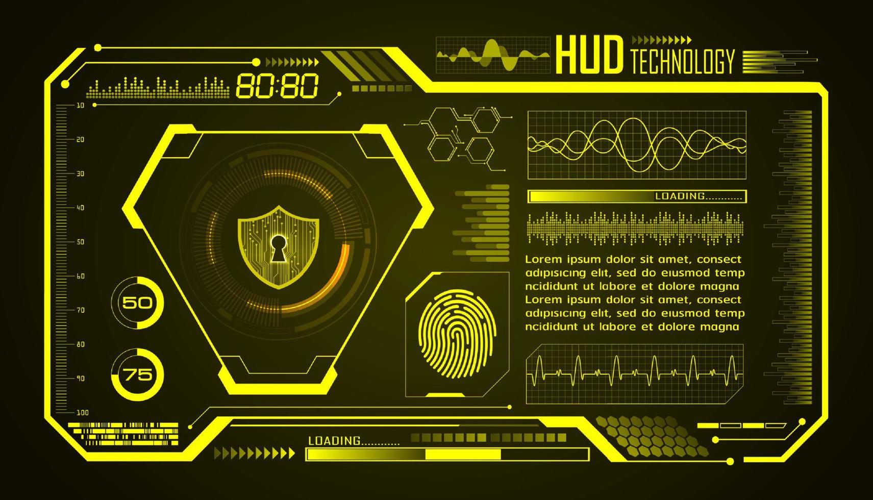 fond décran de technologie hud moderne vecteur