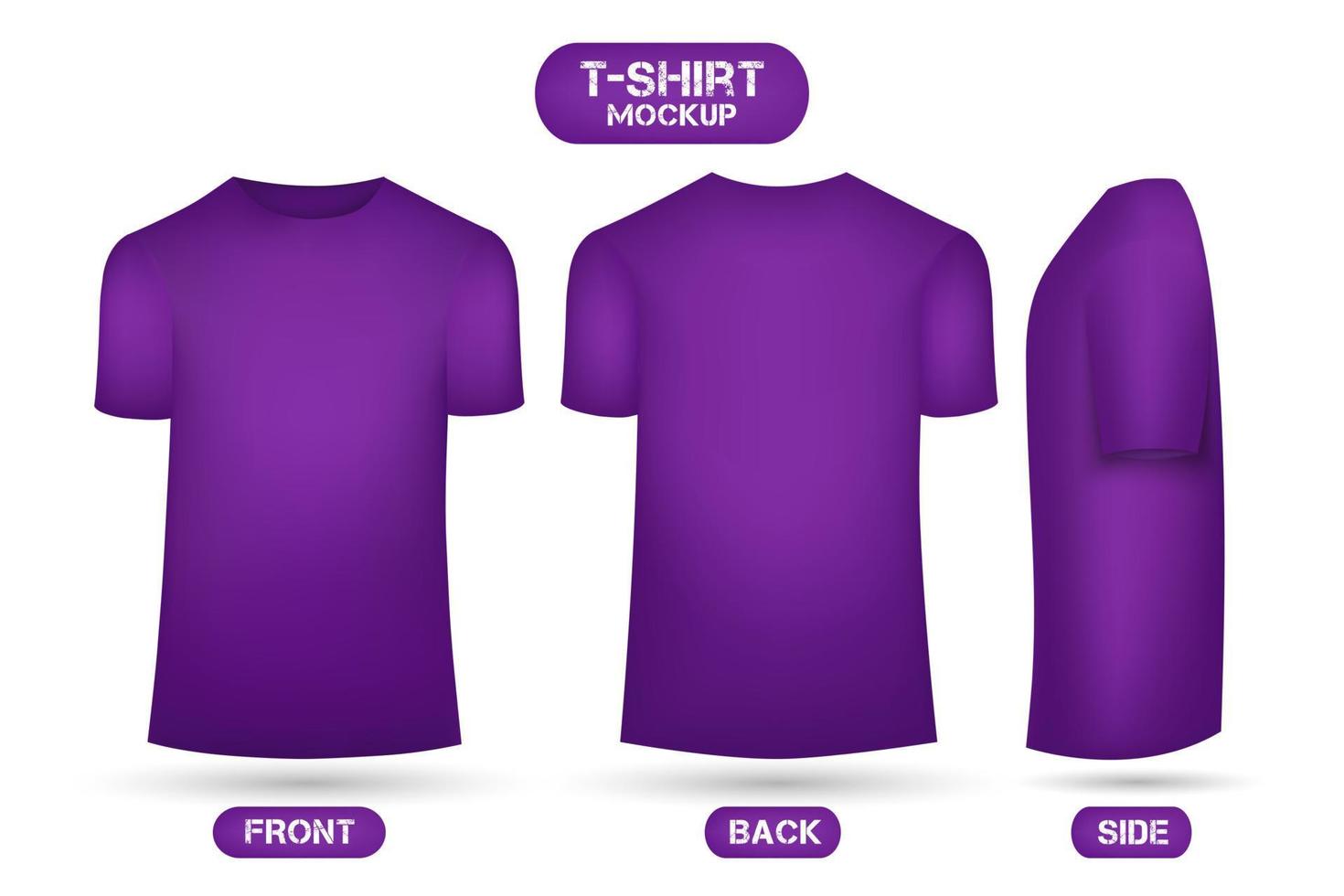 maquette de t-shirt violet uni vecteur