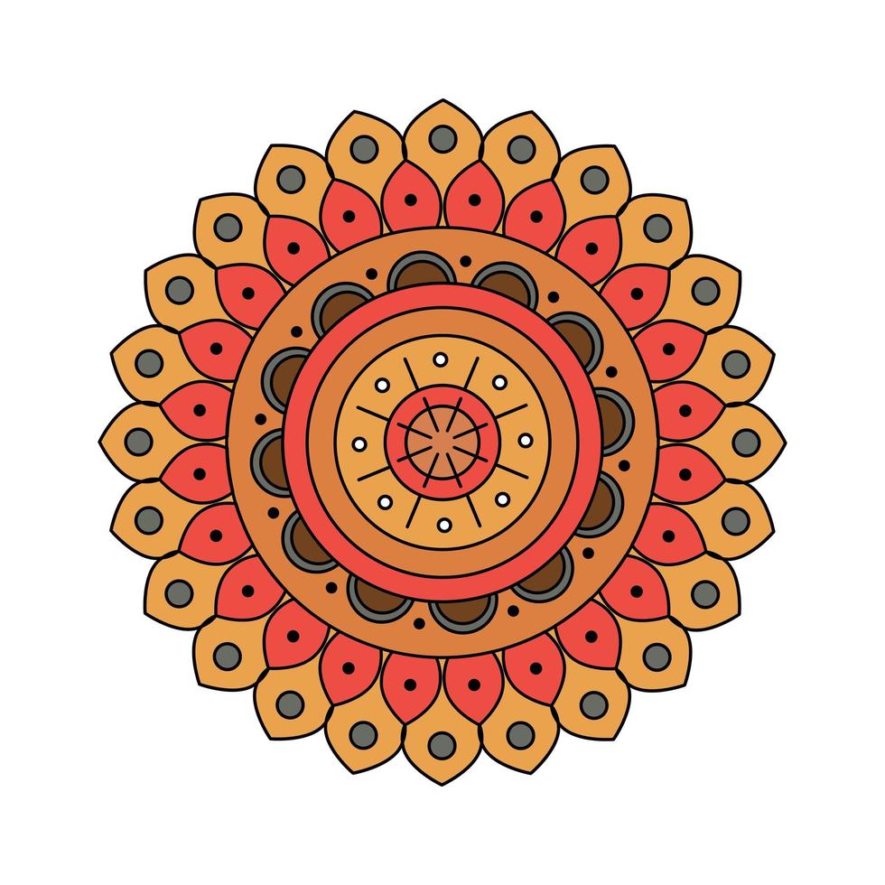 décoration de mandala coloré indien vecteur