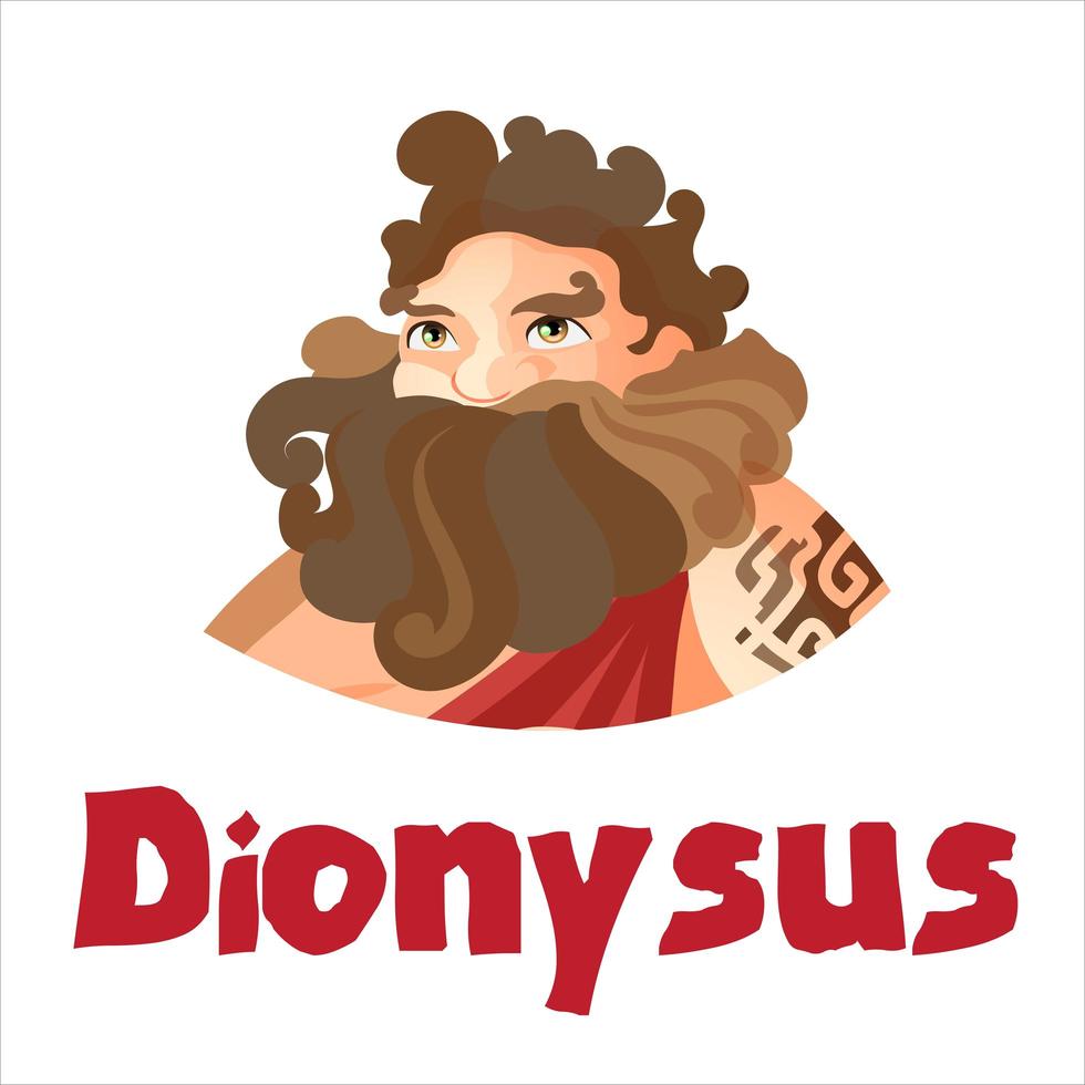 Dionysos, ancien dieu grec du vin. vecteur