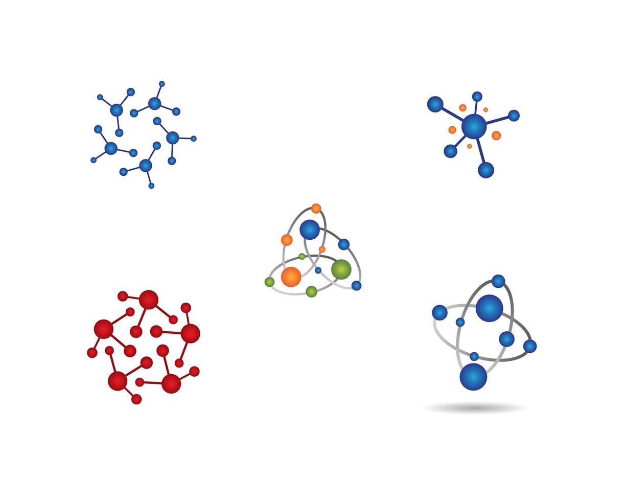 ensemble d'images du logo atom vecteur