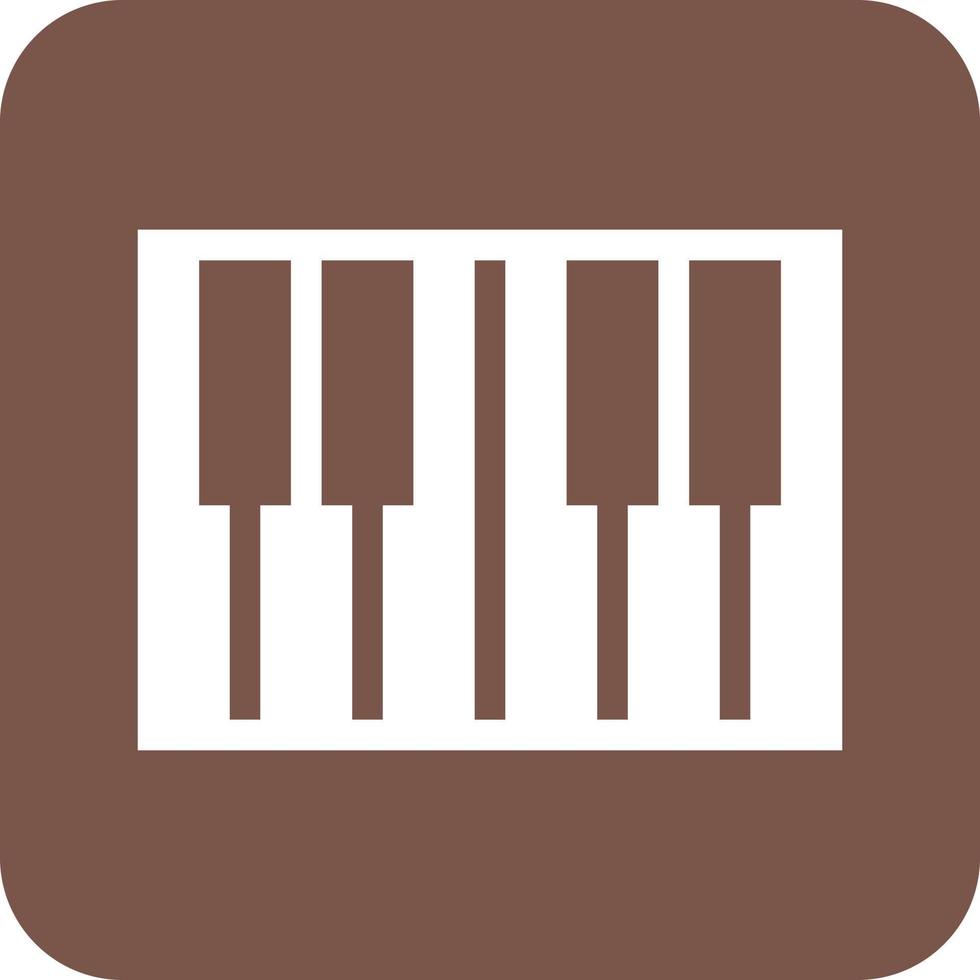 icône de fond rond de glyphe de clavier de piano vecteur