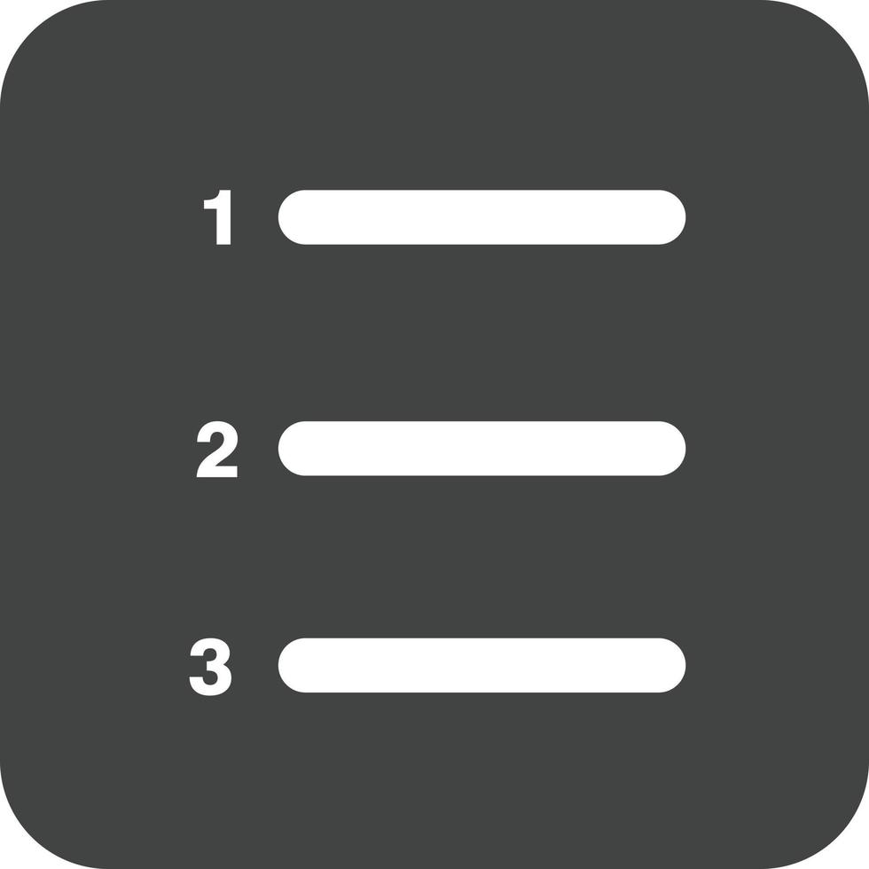 icône de fond rond glyphe de liste numérotée vecteur
