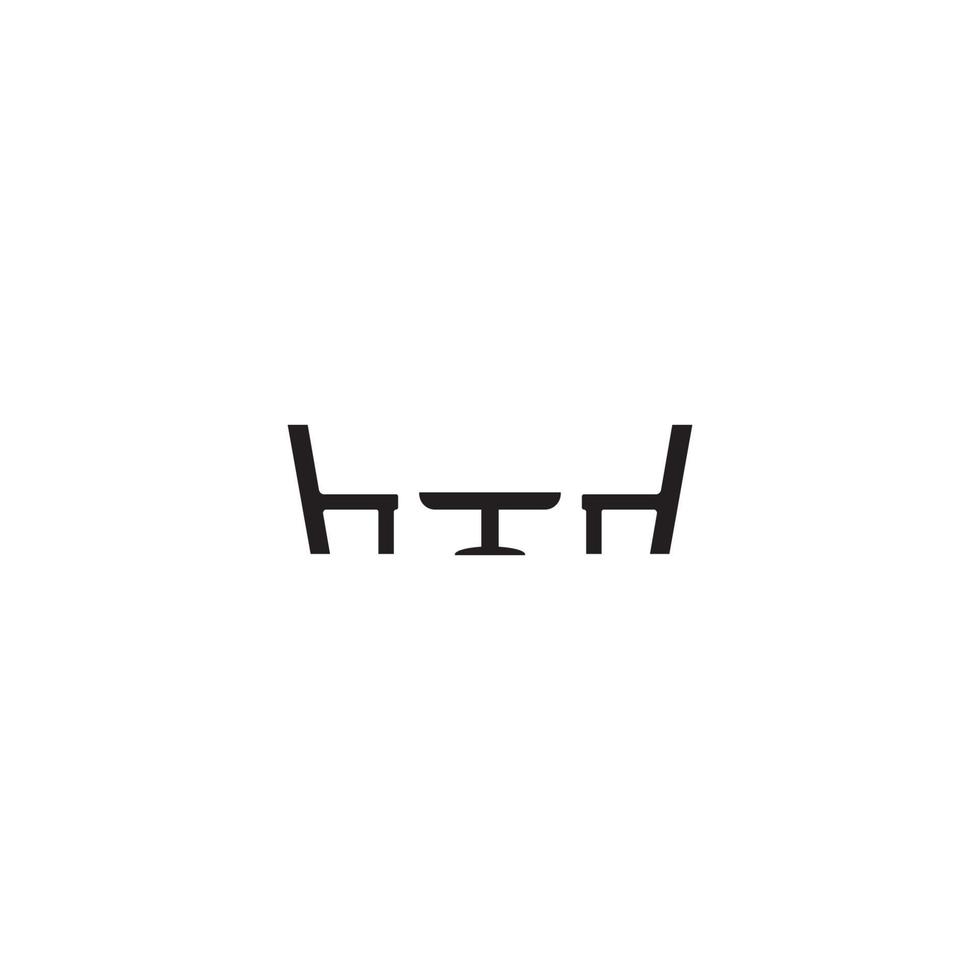 chaise et table logo modèle vecteur icône illustration