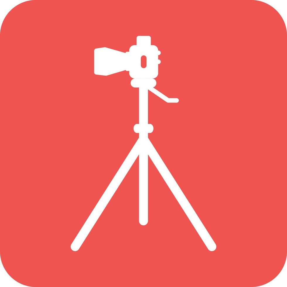 icône de fond rond glyphe de support de caméra vecteur