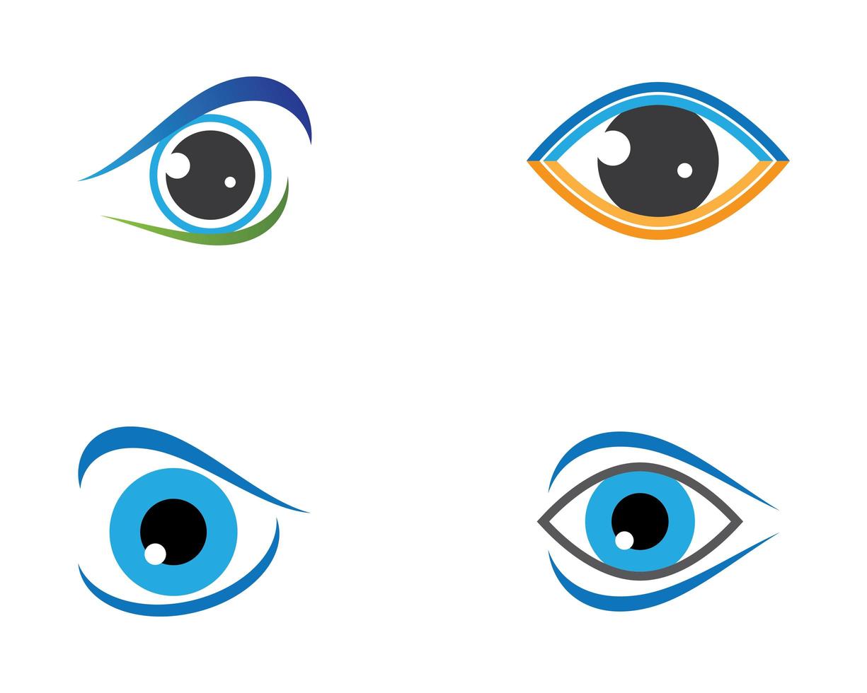ensemble de formes de conception de logo oeil vecteur