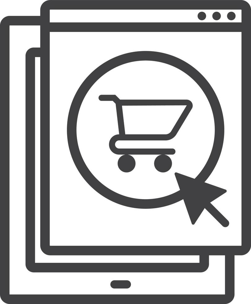 tablette et illustration de magasinage en ligne dans un style minimal vecteur