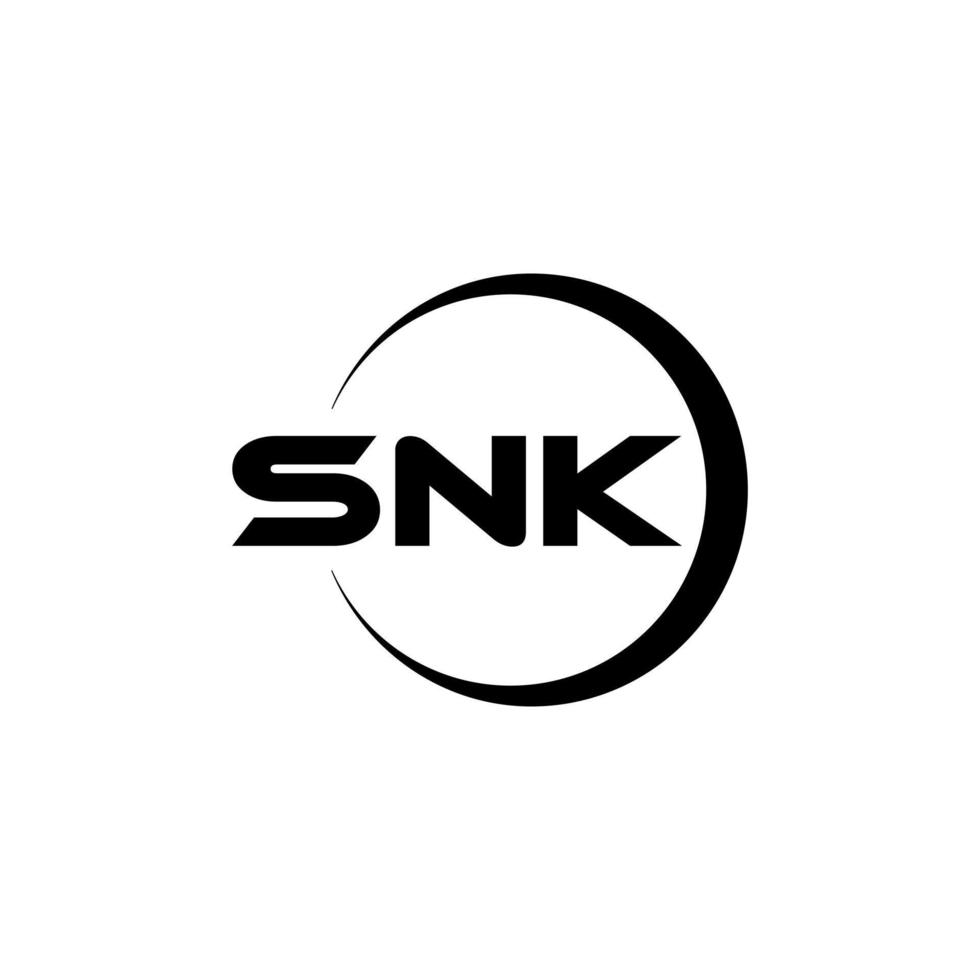 création de logo de lettre snk dans illustrator. logo vectoriel, dessins de calligraphie pour logo, affiche, invitation, etc. vecteur