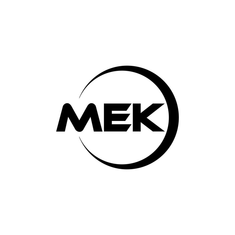 création de logo de lettre mek dans l'illustration. logo vectoriel, dessins de calligraphie pour logo, affiche, invitation, etc. vecteur