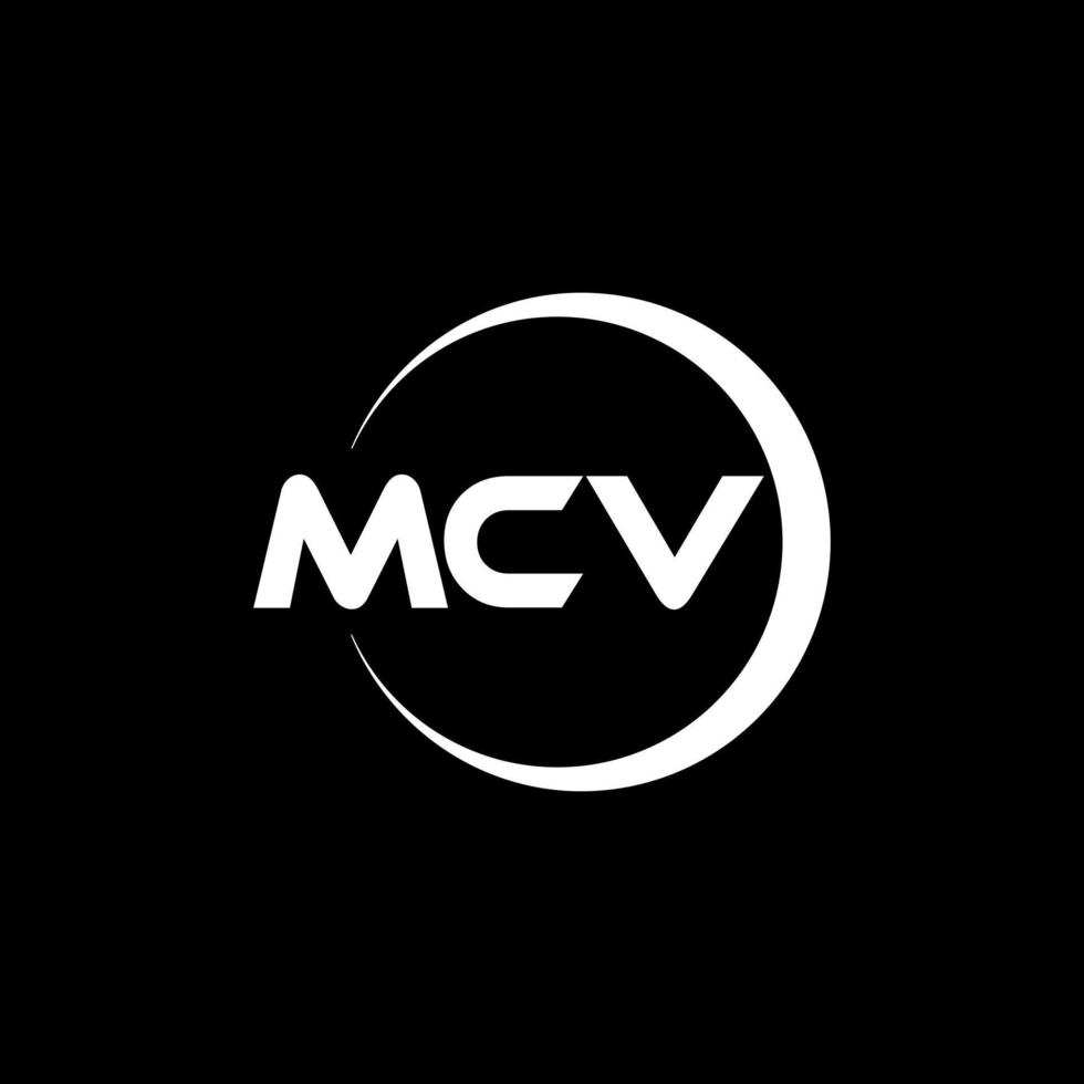 création de logo de lettre mcv en illustration. logo vectoriel, dessins de calligraphie pour logo, affiche, invitation, etc. vecteur