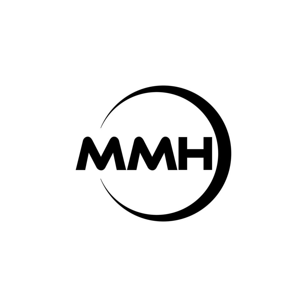 création de logo de lettre mmh dans l'illustration. logo vectoriel, dessins de calligraphie pour logo, affiche, invitation, etc. vecteur