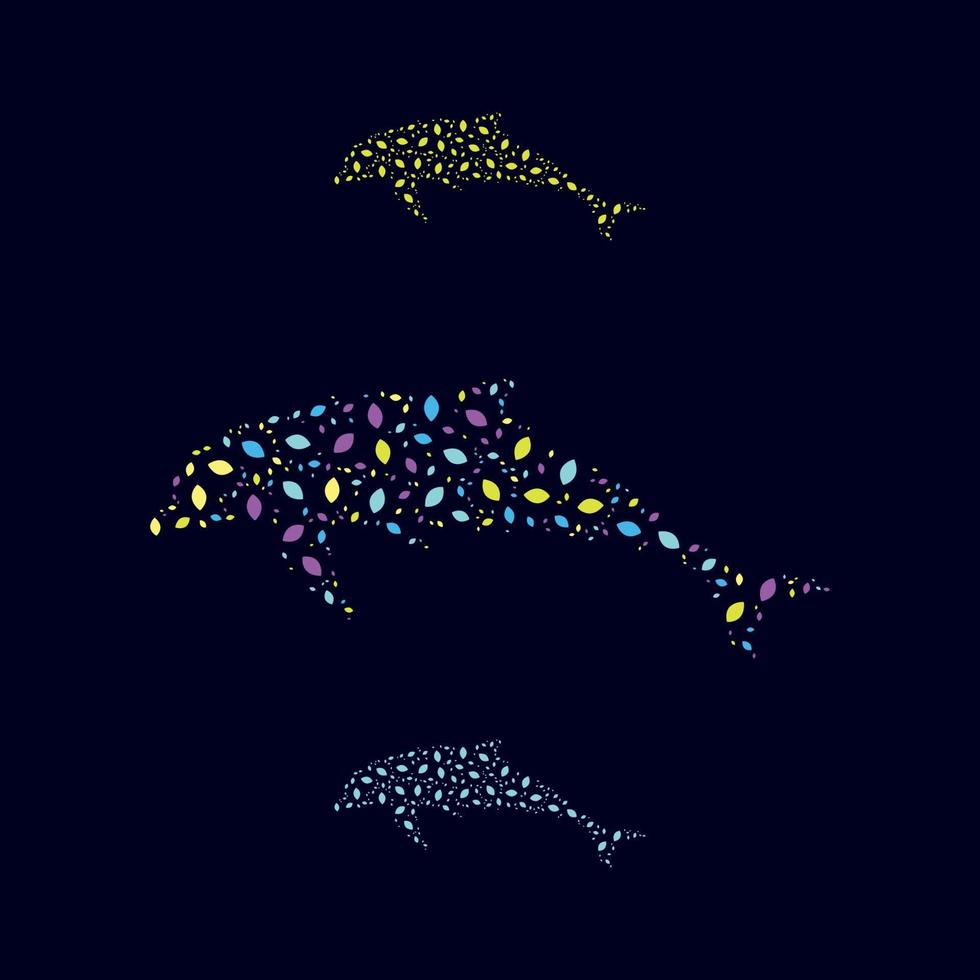 illustration vectorielle de couleurs de dauphin vecteur