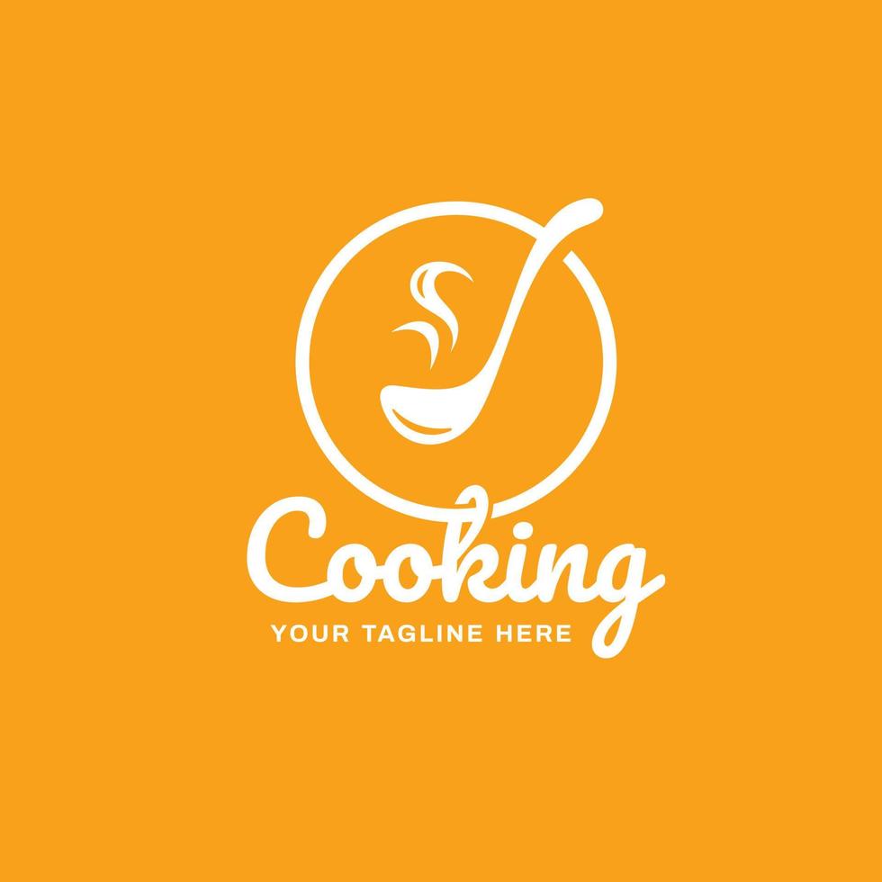 vecteur de conception de logo de cuisine. logo de la louche