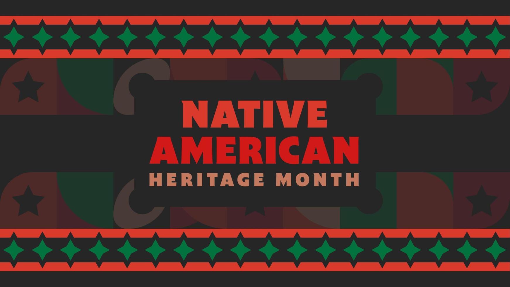 mois du patrimoine amérindien. conception de fond avec des ornements abstraits célébrant les indiens indigènes en amérique. vecteur