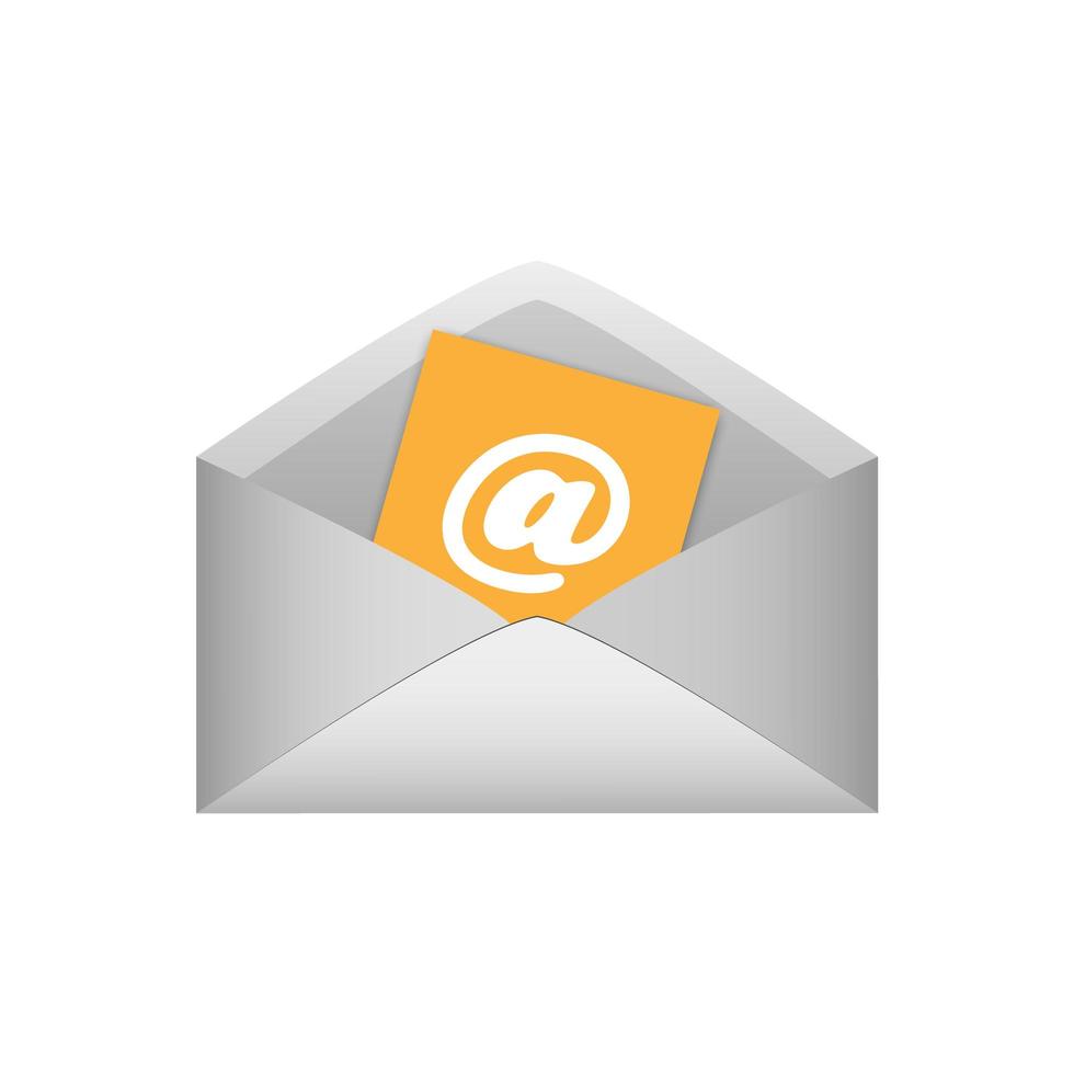 icône de courrier électronique isolé sur fond blanc vecteur