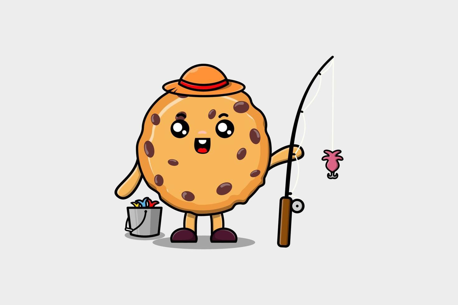 biscuits de dessin animé mignon personnage de pêche prêt vecteur