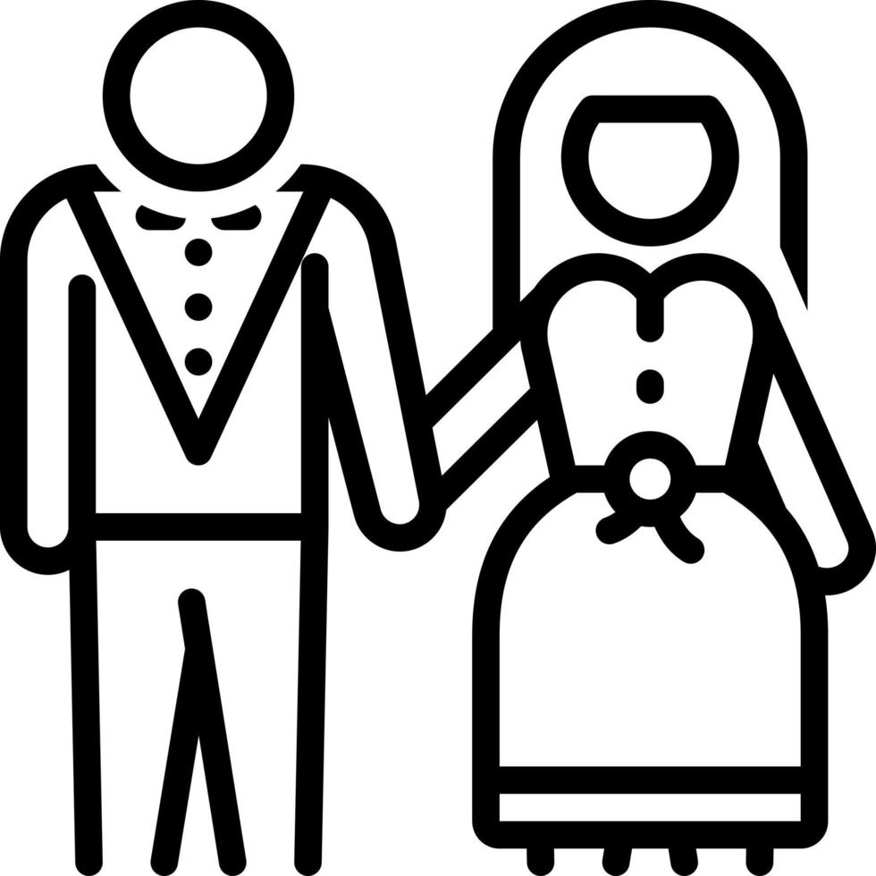 icône de ligne pour se marier vecteur