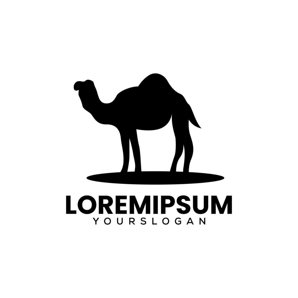 silhouette style chameau logo illustration vecteur