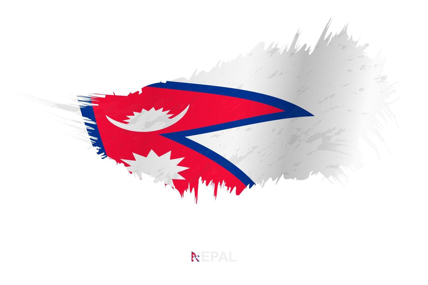 drapeau du népal dans un style grunge avec effet ondulant. vecteur