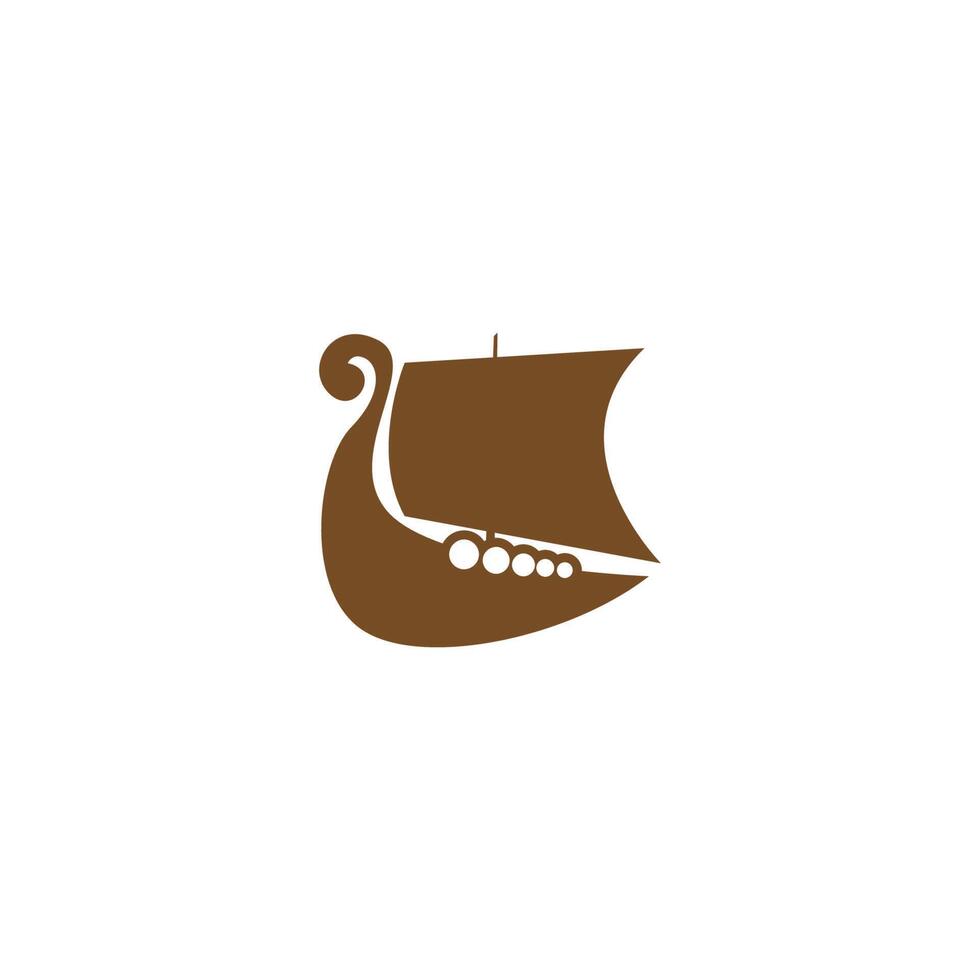 illustration de conception de logo icône bateau viking vecteur