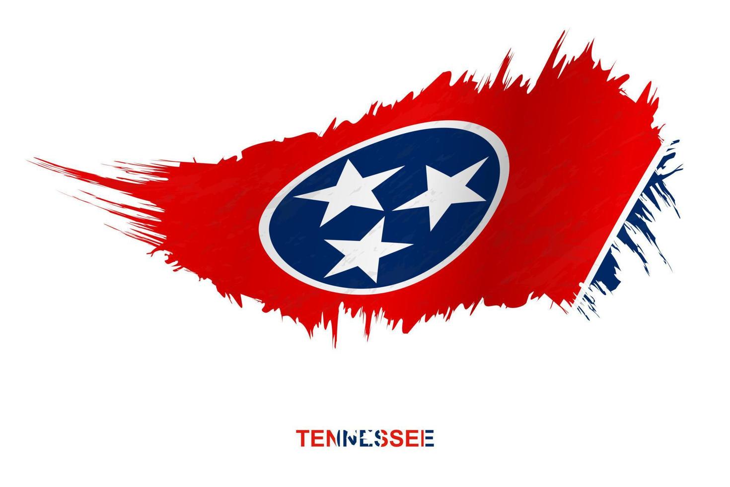 drapeau de l'état du tennessee dans un style grunge avec effet ondulant. vecteur