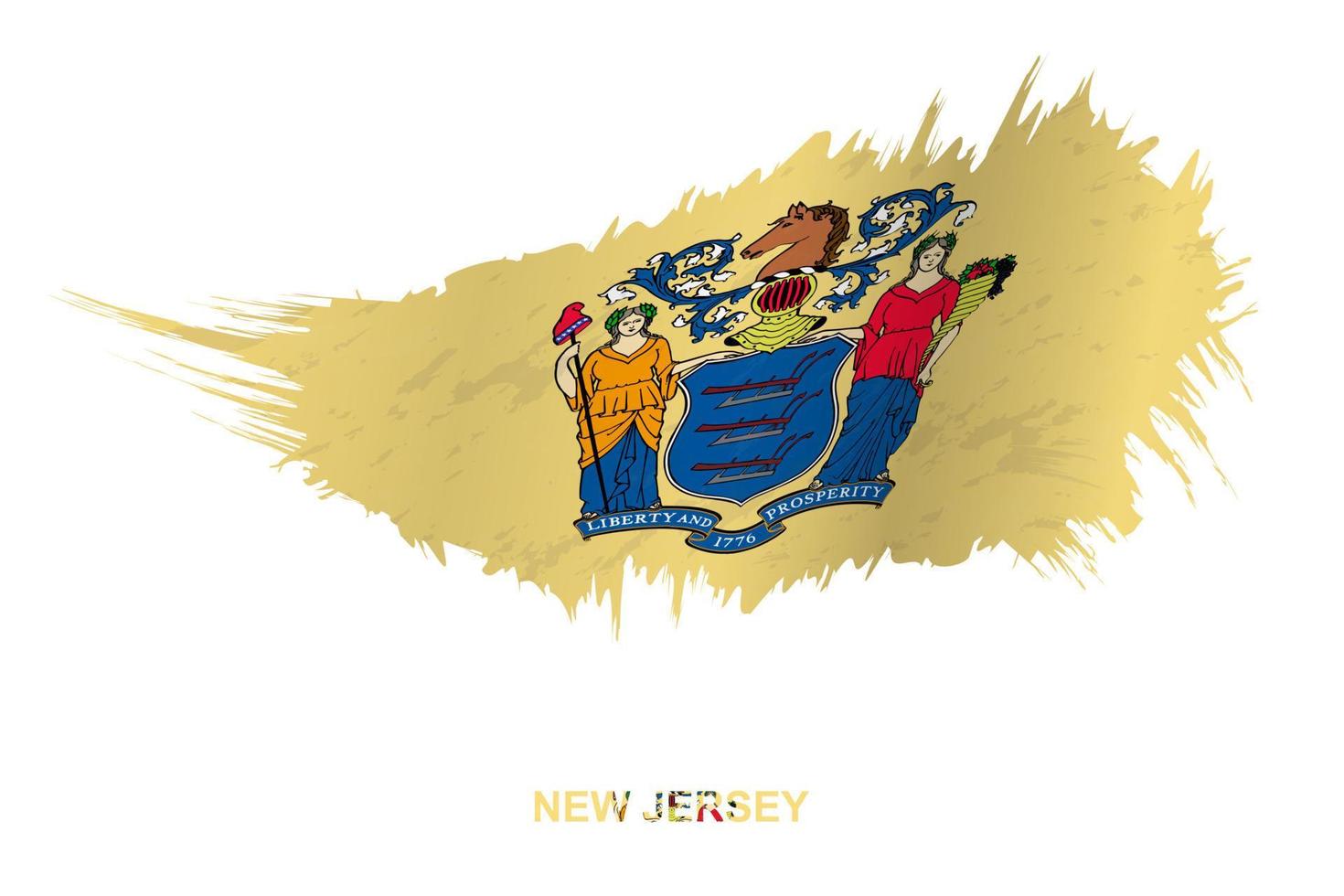 drapeau de l'état du new jersey dans un style grunge avec effet ondulant. vecteur