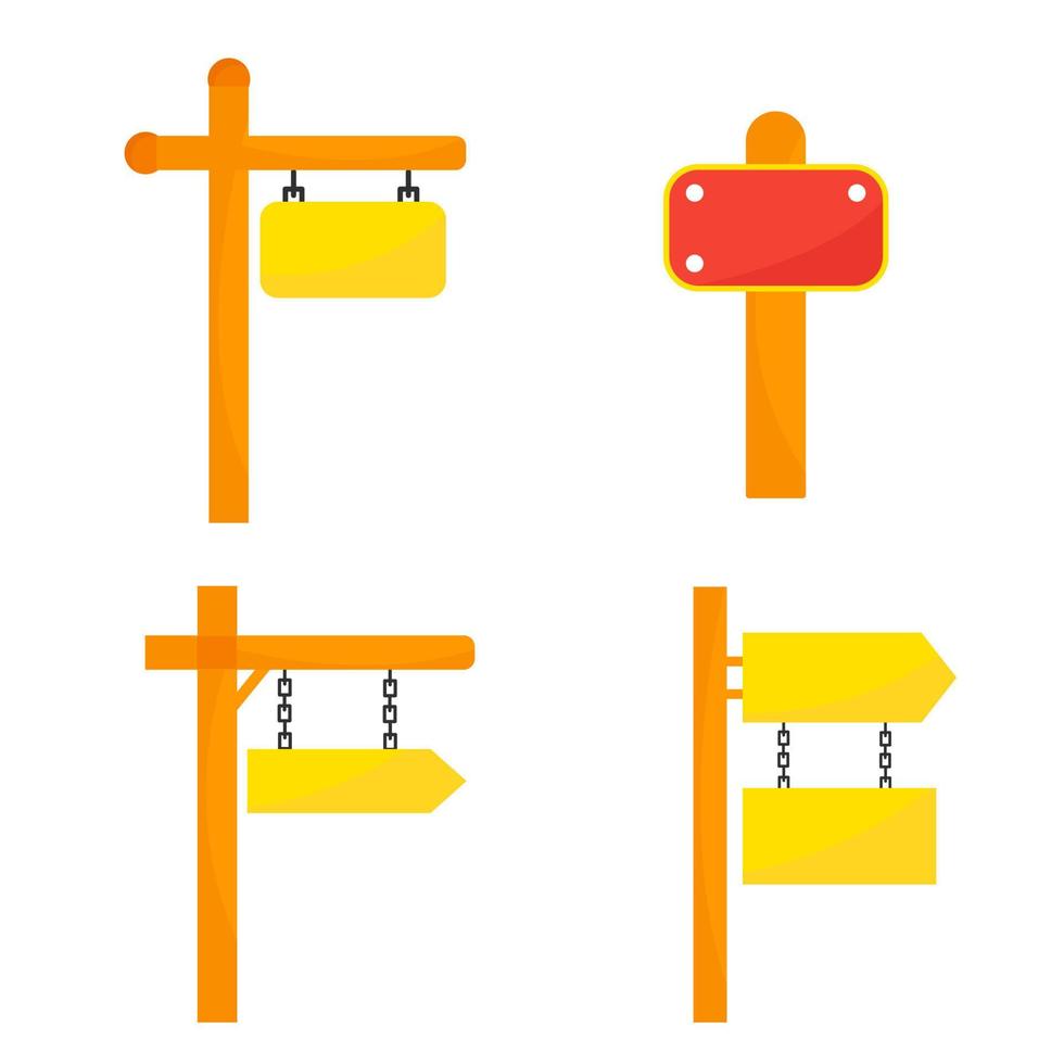 ensemble de panneaux différents, panneaux en bois pour les inscriptions. illustration vectorielle vecteur