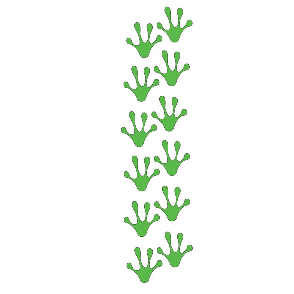 empreintes d'une grenouille verte. illustration vectorielle vecteur