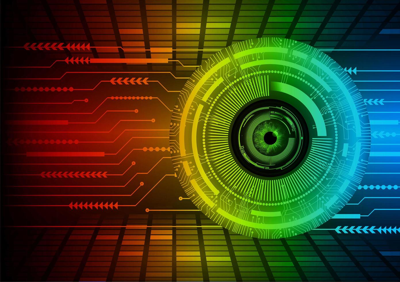 oeil cyber circuit futur technologie concept fond vecteur